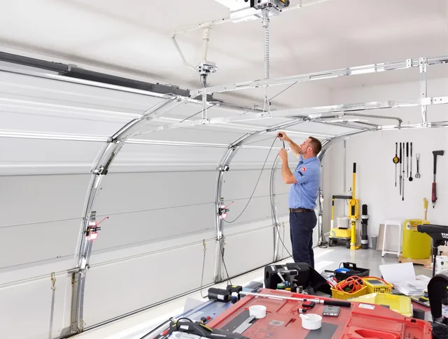 Garage door cable repair service by Hamden Garage Door Repair in Hamden