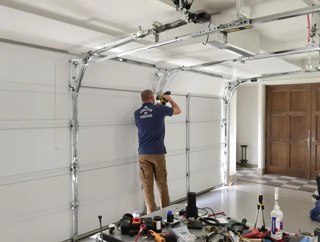 Hamden Garage Door Repair certified technician performing precision garage door repair in Hamden