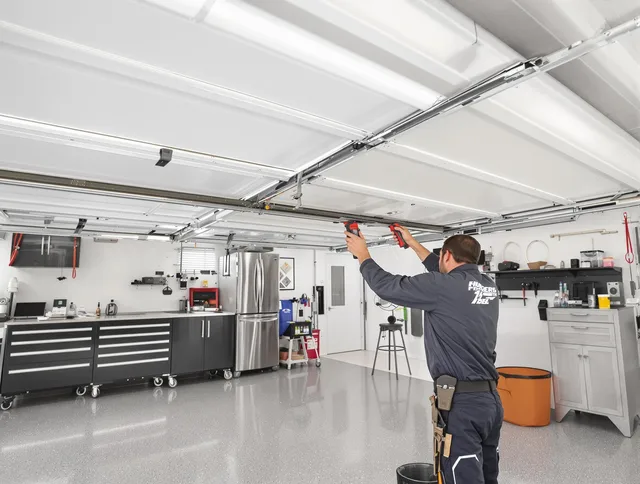 Overhead garage door repair service by Hamden Garage Door Repair in Hamden